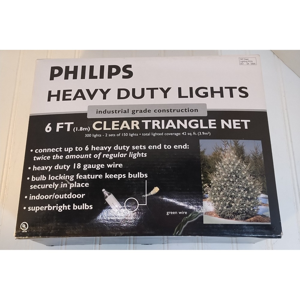 Philips Heavy Duty 300 Lights Industrial Clear Triangle Net Outdoor 6ft Clear